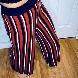 Boho Burnt orange striped Flare pants